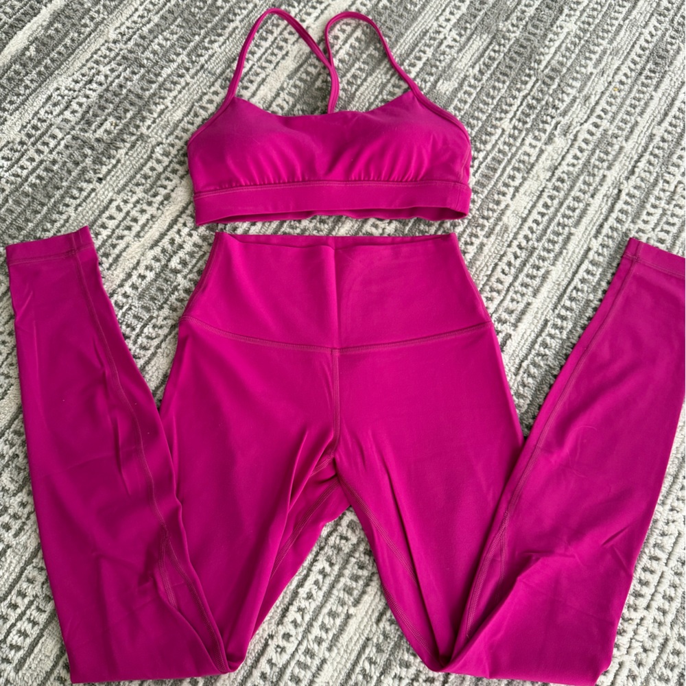 lululemon athletica Fuchsia Leggings & Sports Bra Set